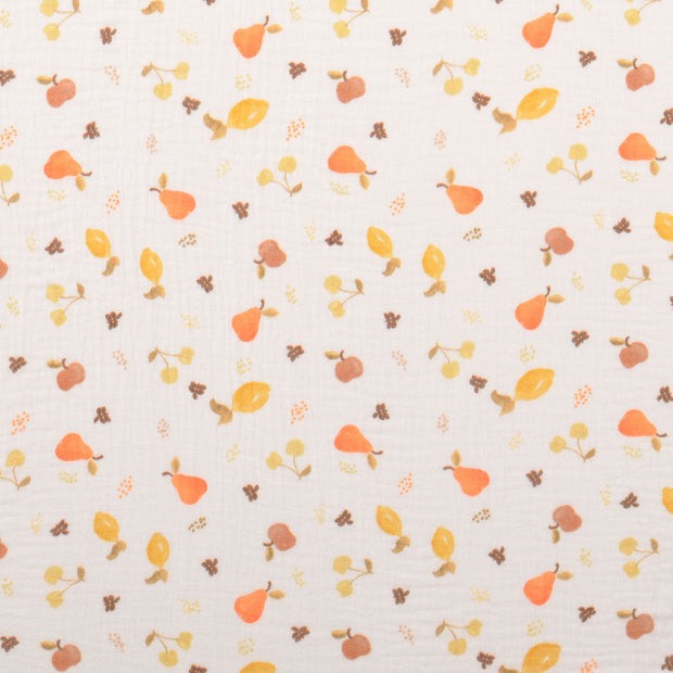 Muslin fabric Fruits Multicolor
