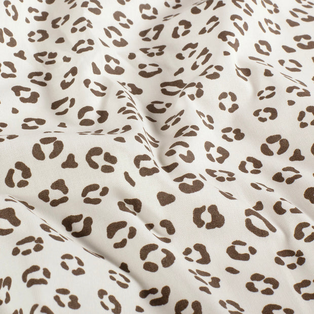 Cotton Poplin fabric Panther Off White