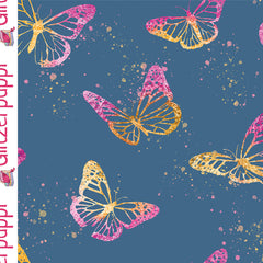 Jogging digital printed Butterflies Steel Blue