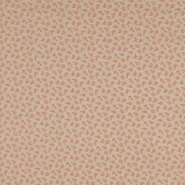 Seersucker fabric Flowers Pink