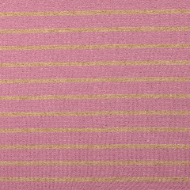 Heavy Knit fabric Stripes Pink