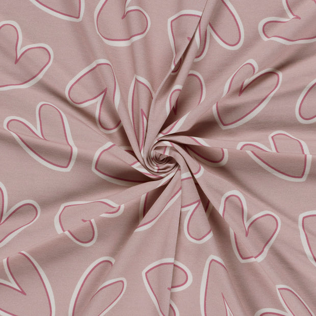 French Terry fabric Pink digital printed 