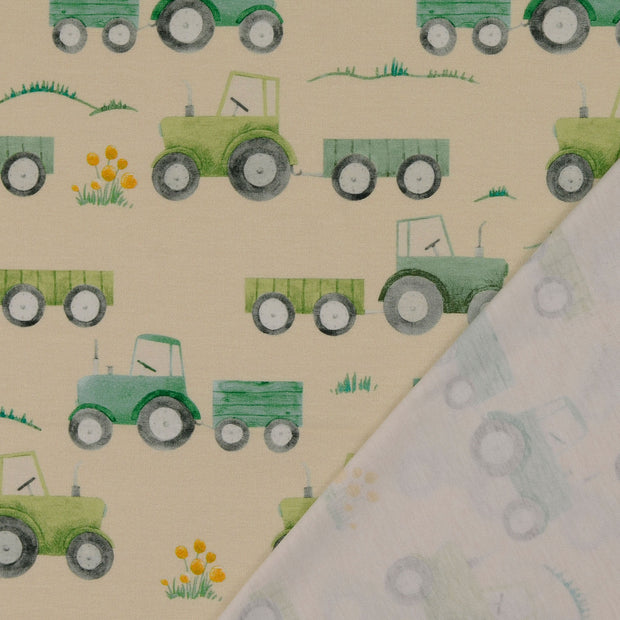 Jersey fabric Green digital printed 