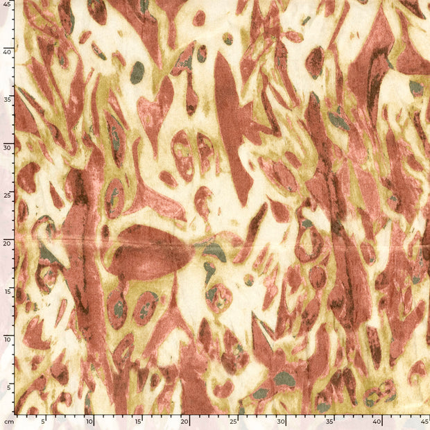 Satin Velvet fabric Abstract Beige