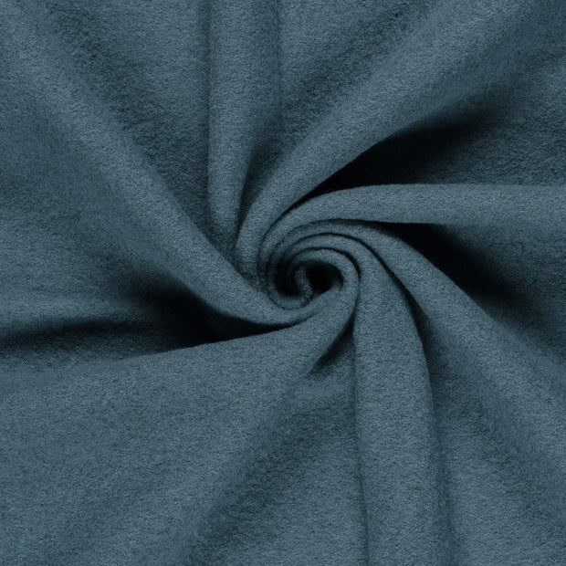 Wool Boucle fabric Steel Blue 