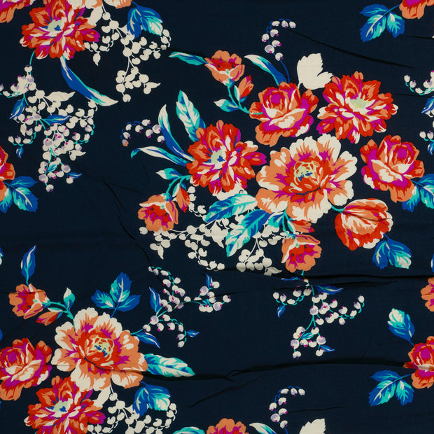 Bamboo Poplin fabric Navy matte 