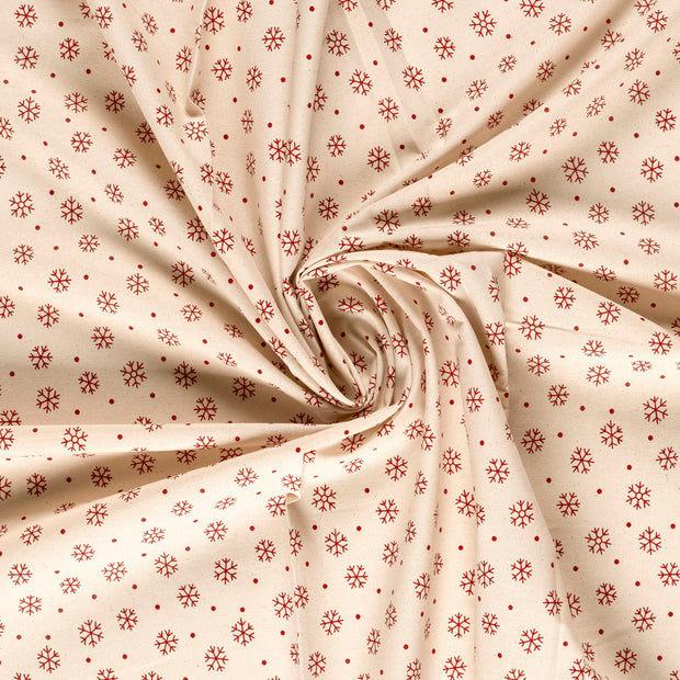 Cotton Poplin fabric Off White printed 