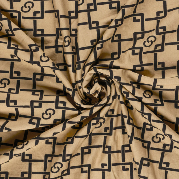  fabric Camel brushed and digital printed 