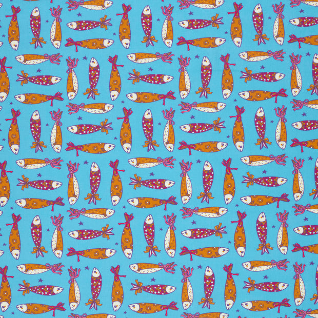 Cotton Poplin fabric Aqua matte 