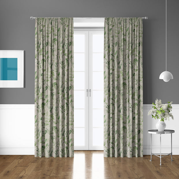 Linen Look fabric Olive Green matte 