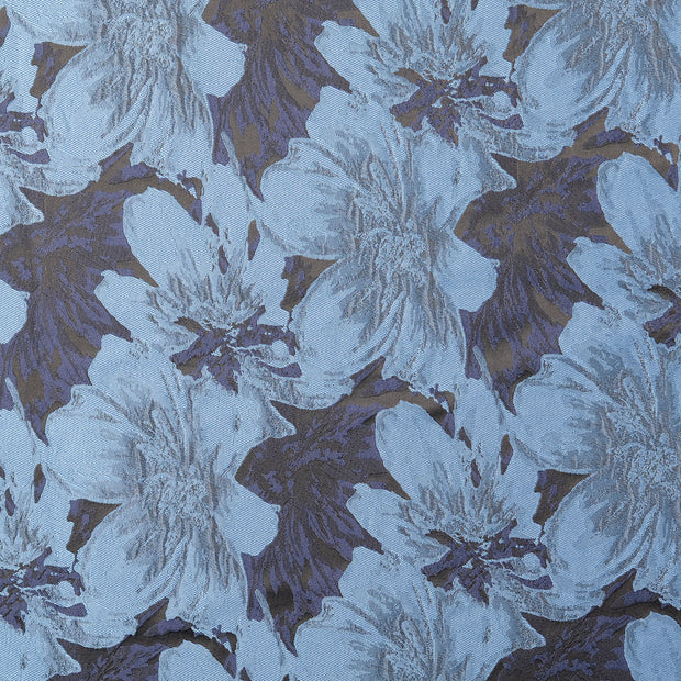 Jacquard fabric Flowers Indigo