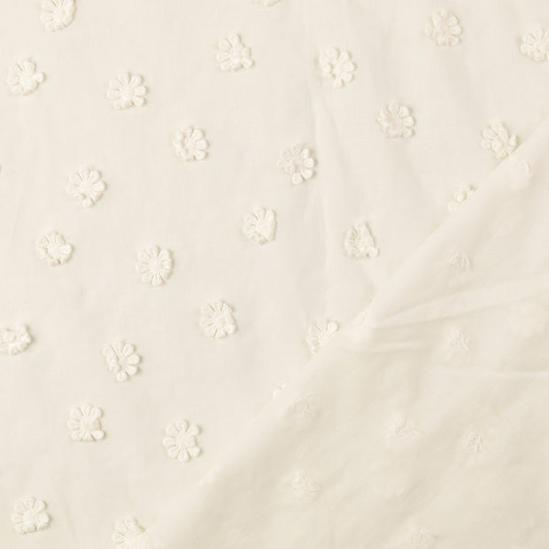 Cotton Poplin fabric White embroidered 