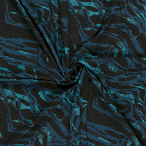 Punta di Roma fabric Steel Blue printed 