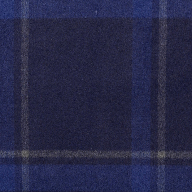 Wool Boucle fabric Checks Navy