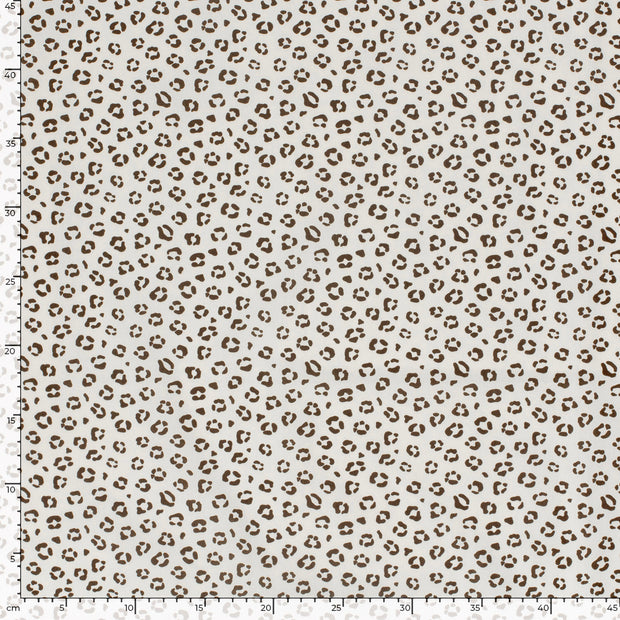 Cotton Poplin fabric Panther Off White