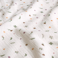 Muslin dyed and printed Flowers Off White