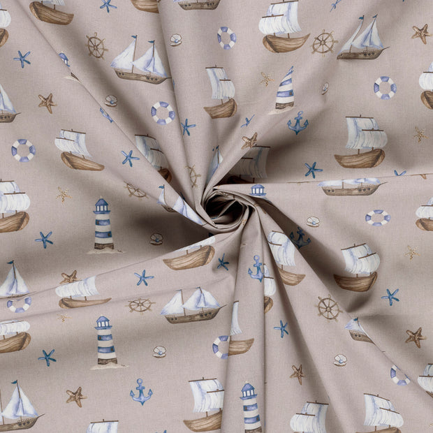 Cotton Poplin fabric Beige 