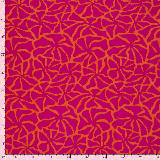 Muslin fabric Abstract Orange