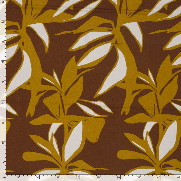 Viscose Nylon Crepe fabrik Blumen Braun
