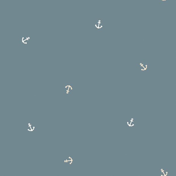 Jersey fabric Anchors Indigo