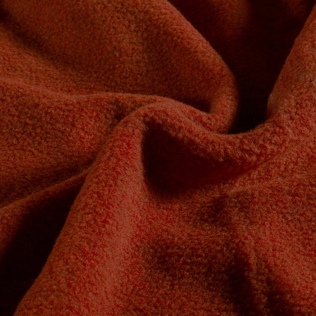 Fleece stof Melange Brique