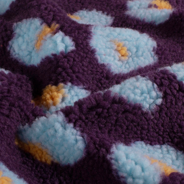 Sherpa Fleece fabrik Leoparden Aubergine
