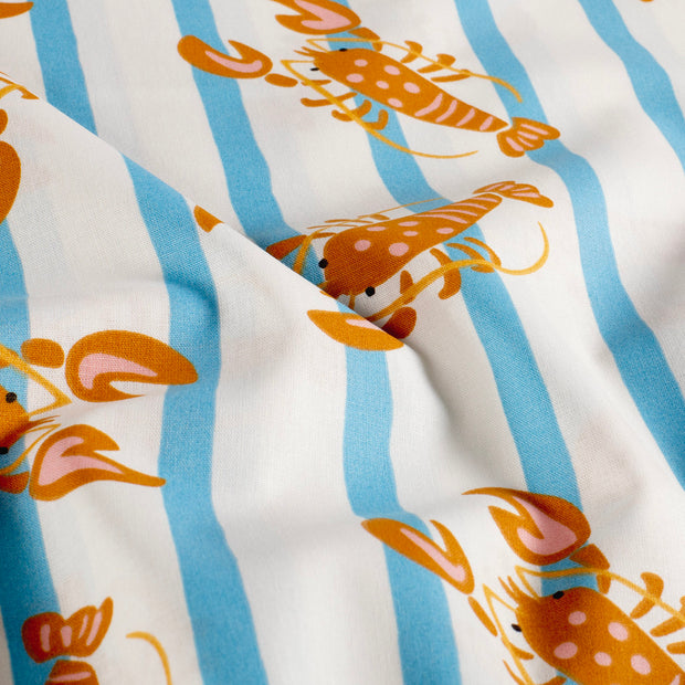 Cotton Poplin fabric Animals Off White