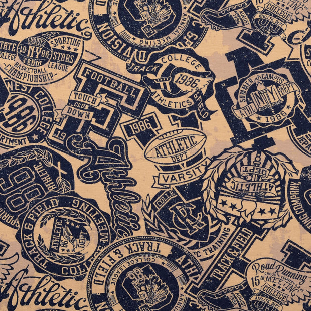 French Terry fabric School Navy