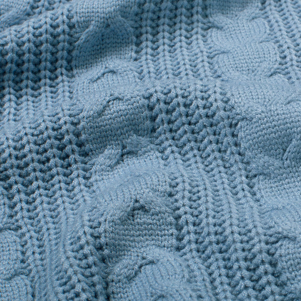 Heavy Knit tela Unicolor Azul claro