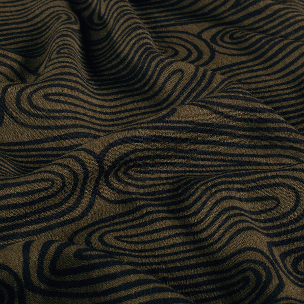 Borken Crepe fabric Abstract Taupe Grey