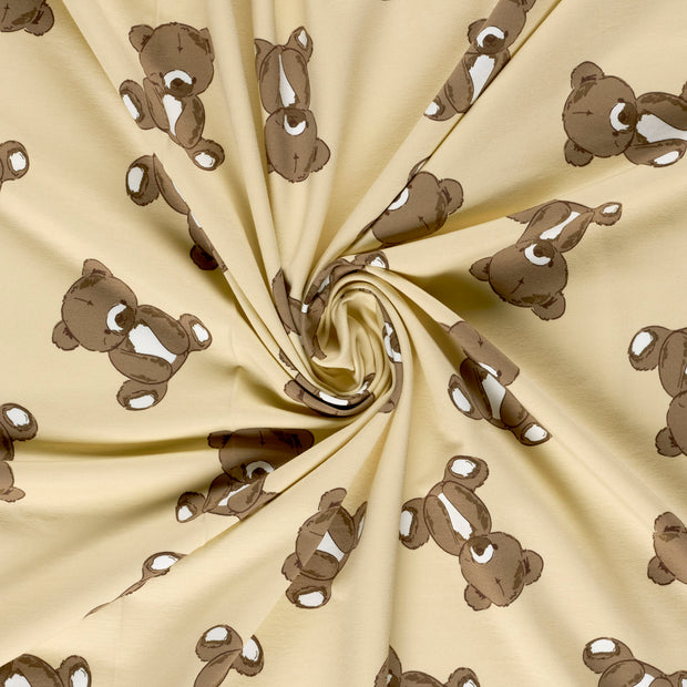 French Terry fabric Beige printed 