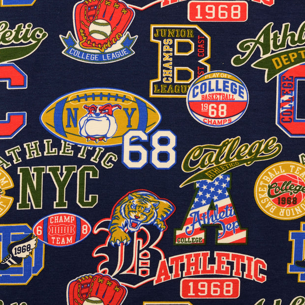 French Terry fabric School Navy
