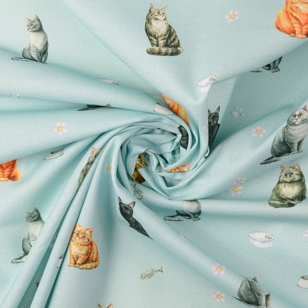 Cretonne fabric Turquoise 