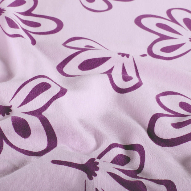 Jersey fabric Flowers Lila