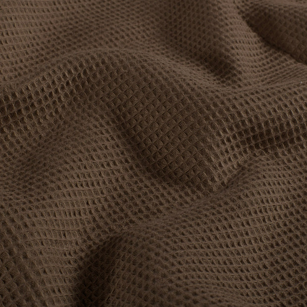 Waffle piqué fabric Unicolour Brown