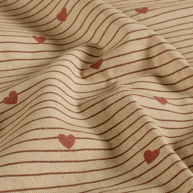Linen Look fabric Hearts Beige