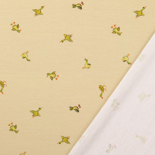 Jersey fabric Beige digital printed 