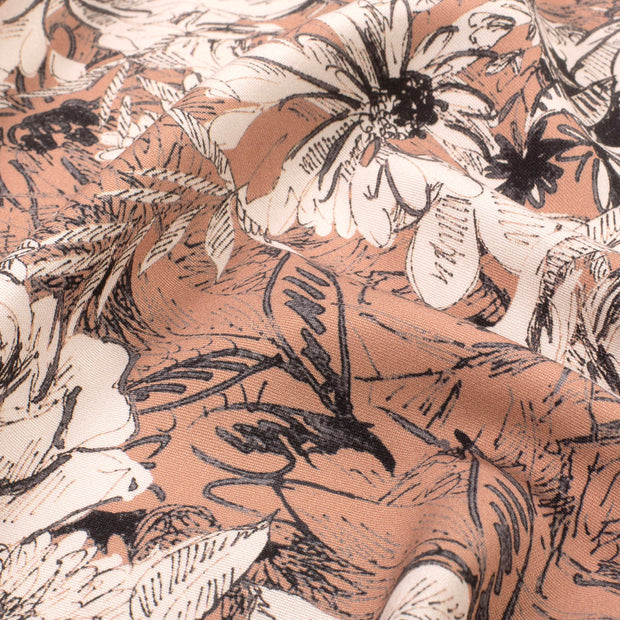 Twill fabric Flowers Rust