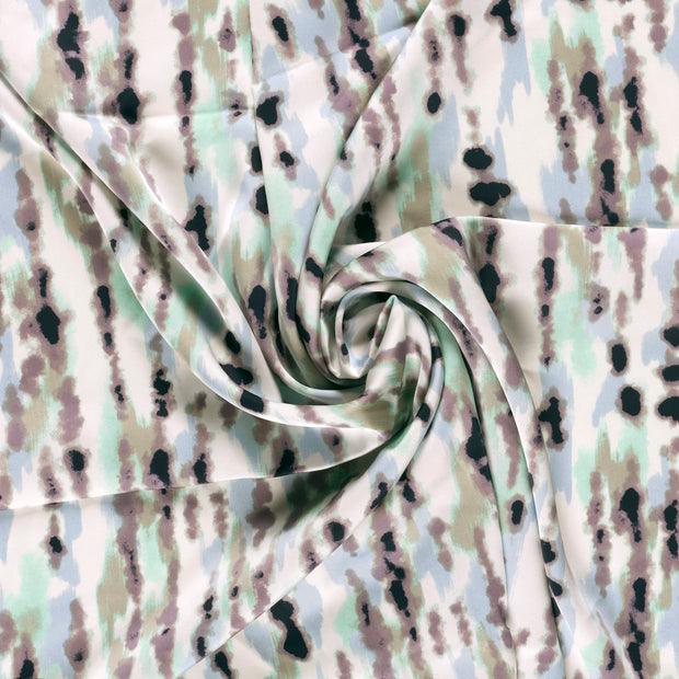 Satin Duchesse fabric Light Blue printed 