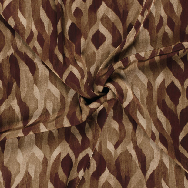 Satin Duchesse fabric Beige printed 