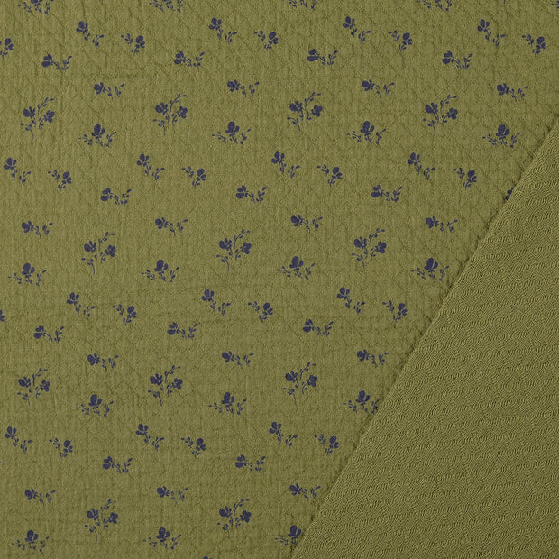  fabric Olive Green printed 
