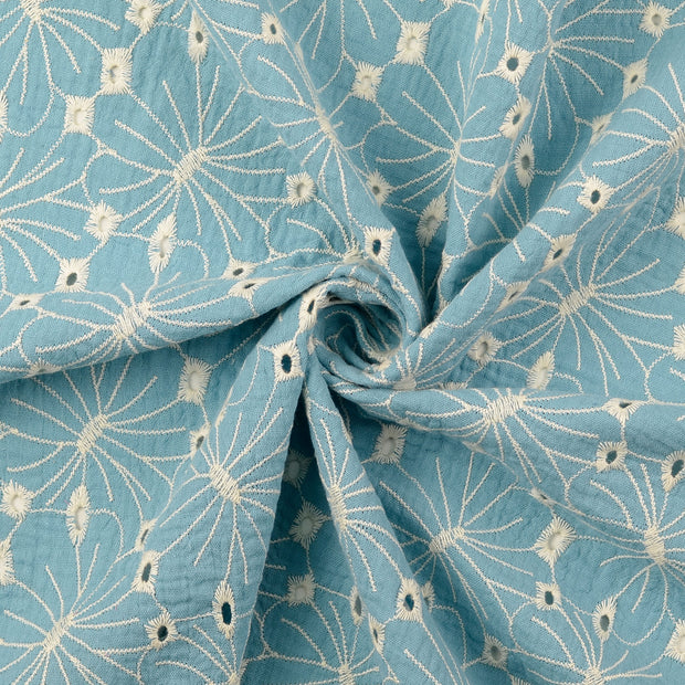 Mousseline stof Turquoise 