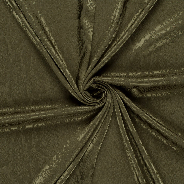 Satin Jacquard fabric Khaki Green 