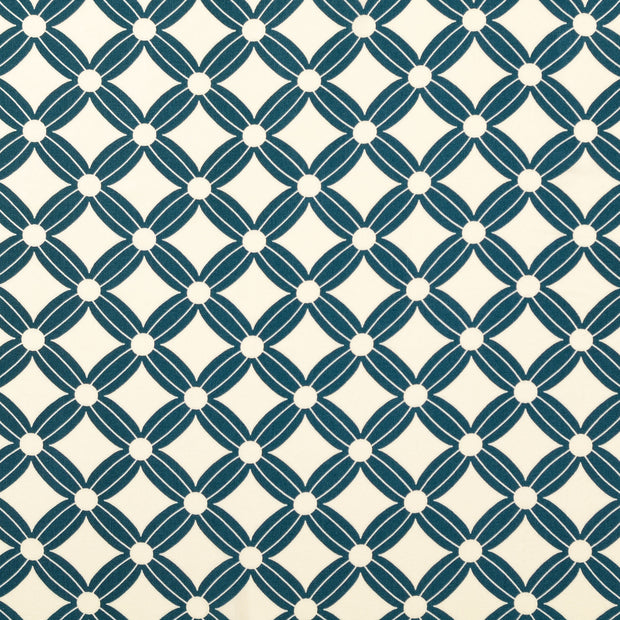 Viscose Poplin fabric Flowers Petrol