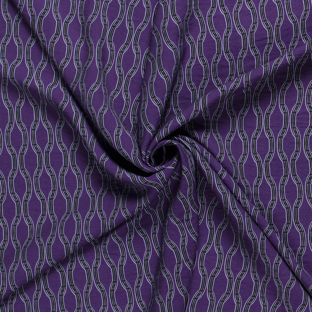 Viscose Nylon Crepe fabric Magenta printed 