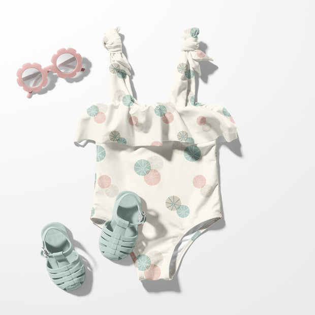 Swimwear Jersey UPF50 Recycled fabric Stars Off White