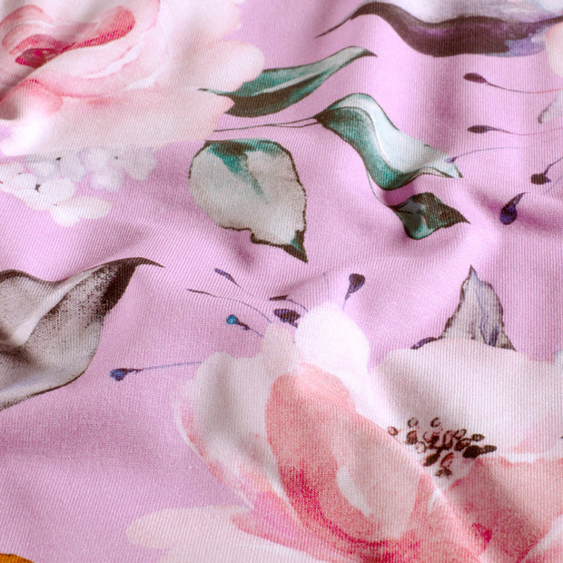 Jersey fabric Roses Lila