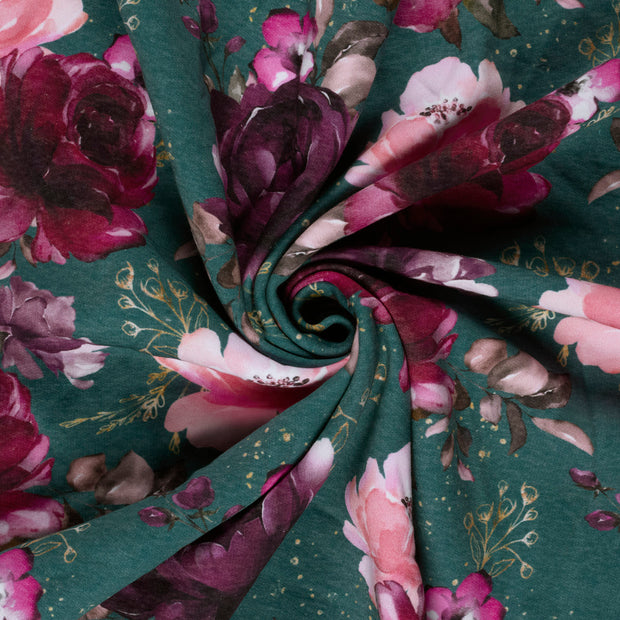 Jogging fabric Petrol digital printed 