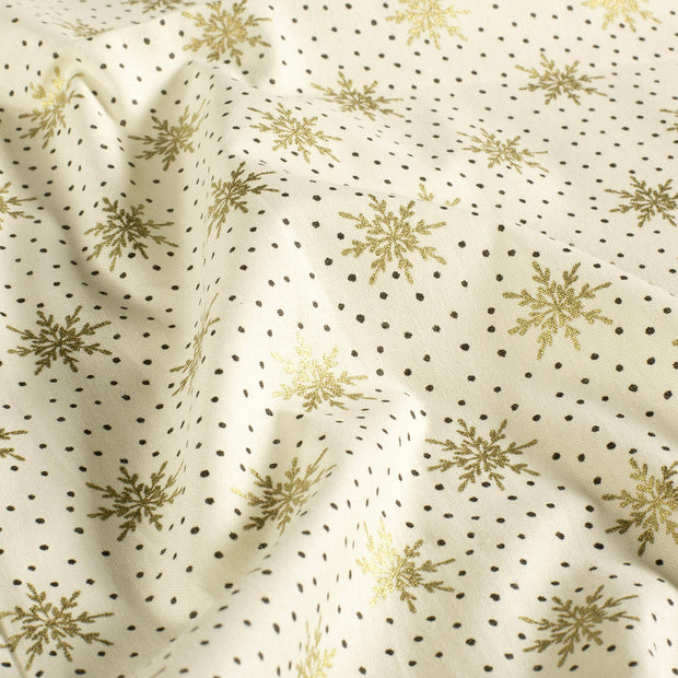 Cotton Poplin fabric Christmas Off White