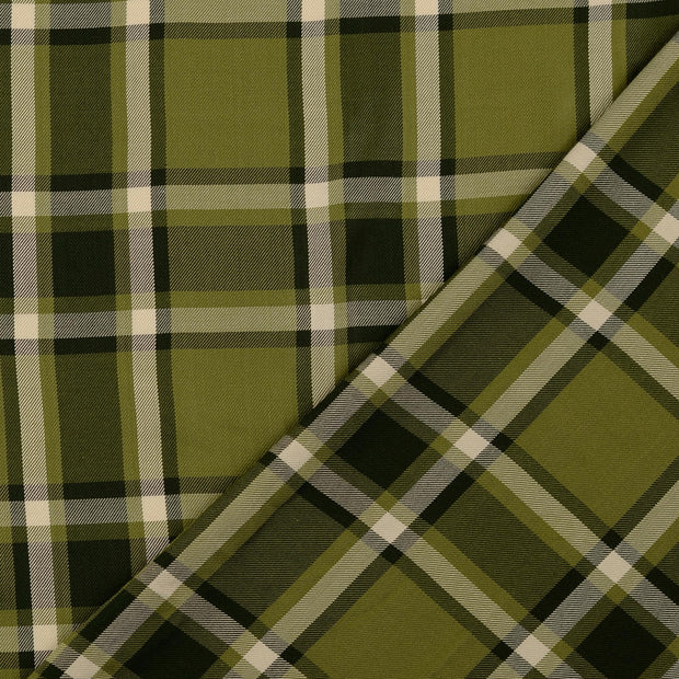 Viscose Poplin fabric Olive Green yarn dyed 